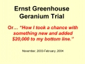 Ernst Greenhouse Geranium Trial