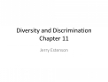 Diversity and Discrimination Chapter 11