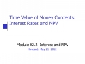 Time Value of Money Concepts: Interest Rates and NPV