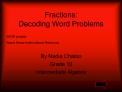 Fractions: Decoding Word Problems