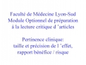 Facult de M decine Lyon-Sud Module Optionnel de pr paration la lecture critique d articles Pertinence clinique: tai