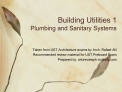 Building Utilities 1 Plumbing and Sanitary Systems