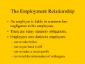 The Employment Relationship