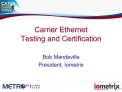 Carrier Ethernet Testing and Certification