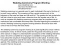 Wedding Ceremony Program Wording