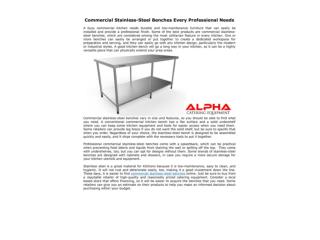 Commercial Stainless-Steel Benches Every Professional Needs