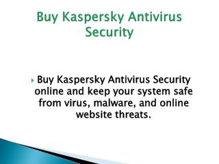 Buy Kaspersky Antivirus Security