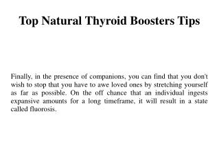Top Natural Thyroid Boosters Tips