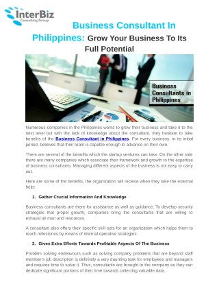 How To Start Your Own Business Consulting in Philippines - Grow Your Business