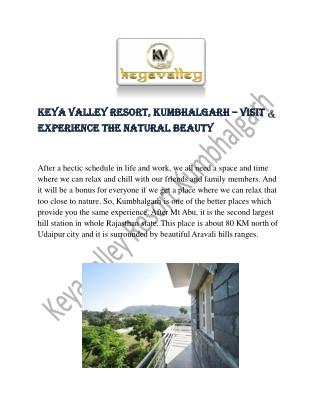 Keya Valley Resort, Kumbhalgarh – Visit & Experience the Natural Beauty