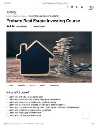 Probate Real Estate Investing Course - istudy