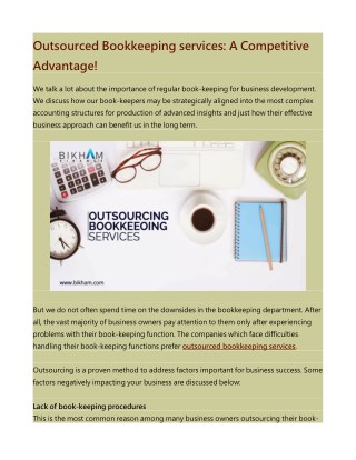 Outsourced Bookkeeping services: A Competitive Advantage!