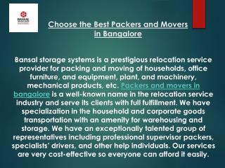Choose the Best Packers and Movers in Bangalore
