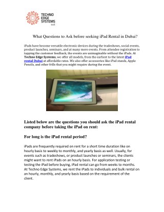 Ipad rental in Dubai | Social Events | Techno Edge Systems