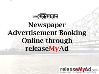 Dainik Statesman Newspaper Advertisement Booking Online.