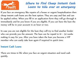 Where to Find Cheap Instant Cash Loans
